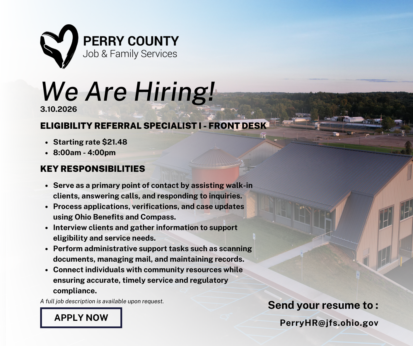 Eligibility Referral Specialist I - Front Desk. ad