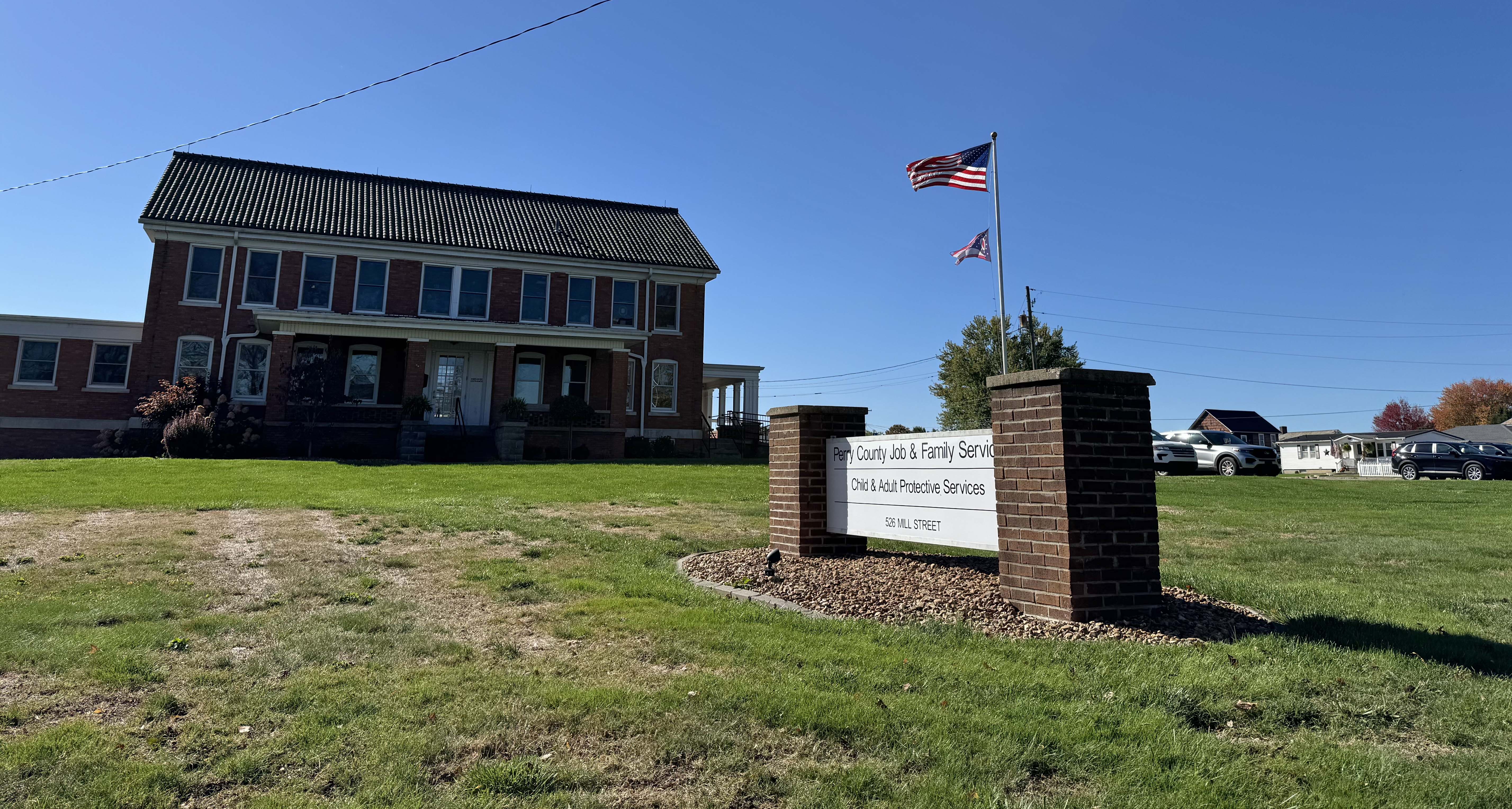 Perry County Child and Adult Protective Services office at 526 Mill Street, New Lexington, Ohio